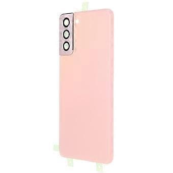 Compatible for Samsung Galaxy S21+ 5G Battery Cover Back Cover Replacement Parts with Camera Ring (without Logo)(Pink)