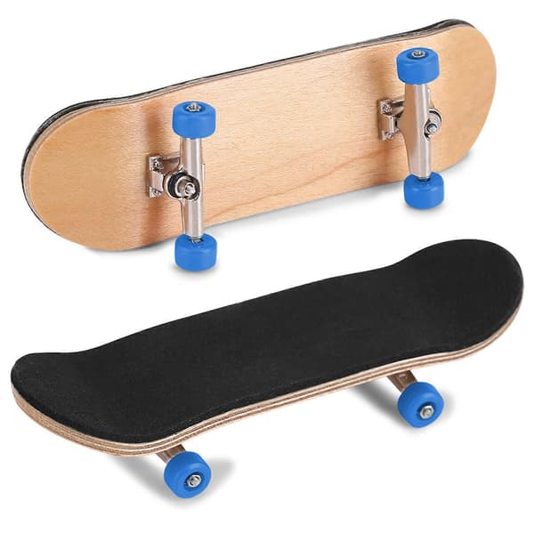 1 st lönnträlegering fingerboard finger skateboards med låda minska tryckgåvor mörkblå