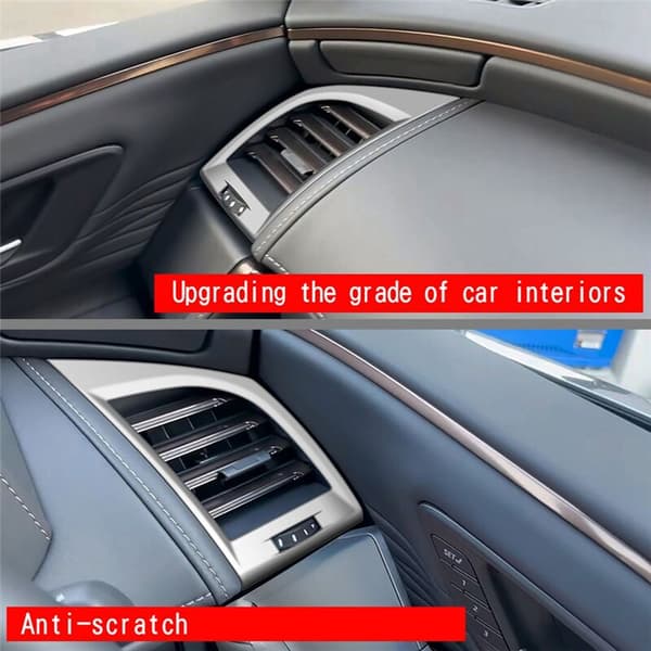 För Alphard 40-serien 2023+ RHD Silver Dashboard Air Condition Vent Outlet Cover Trim Frame Sticker