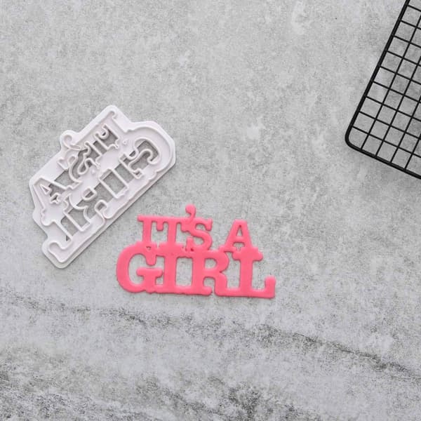 It's a girl udstikker | Babyshower Vit white