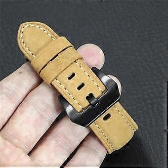 Genuine Leather Watch Strap Replacement Compatible For Garmin MARQ Series/Fenix5/5X/5S/Forerunner945/Approach S60(Brown)