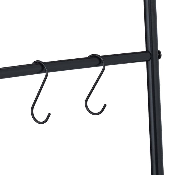 Black Metal Towel Ladder Rack with 5 Rungs