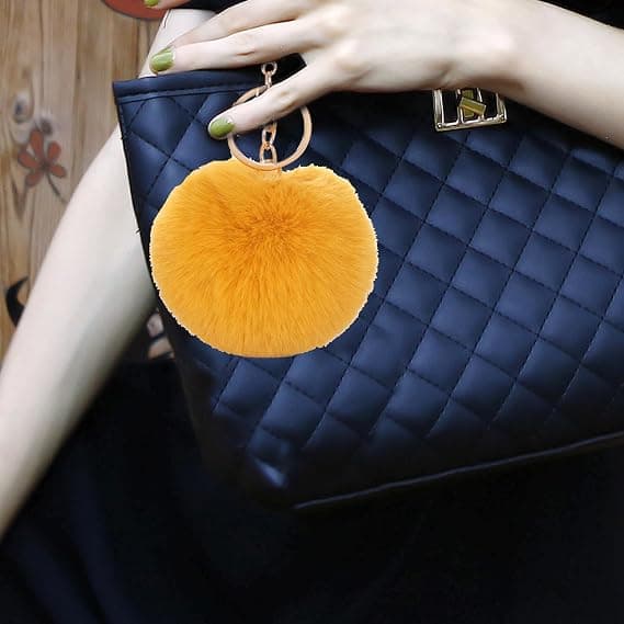 Jul Mjuk Pom Fluffig Nyckelring Plyschboll Väskberlock