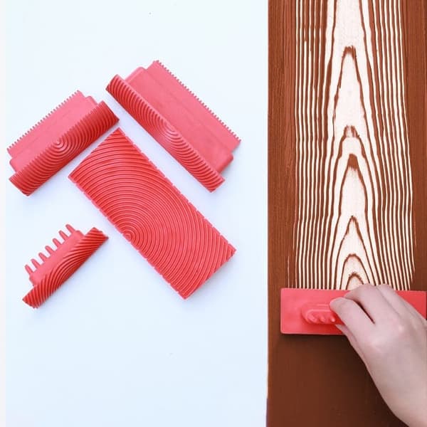 2-pack Wood Grain Tool - Artistic Wood Painting and Wood Imitation Scraper Tool