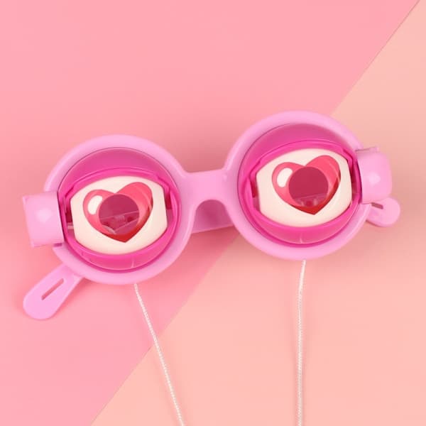 2 luovaa hauskaa lasia lasilelua Cosplay-rekvisiitta keltainen ja vaaleanpunainen, A