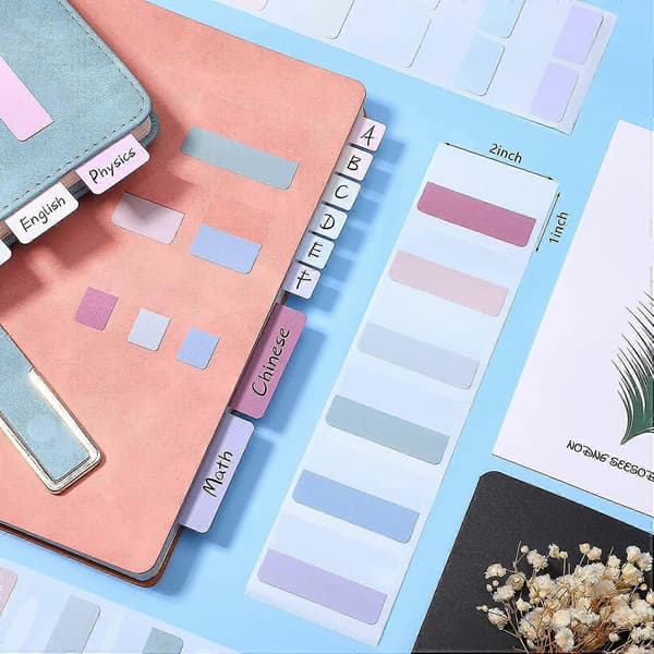420 stk Selvklebende Indeksfaner Skrivbare og Flyttbare Filfaner Sidemarkører, 3 Størrelser