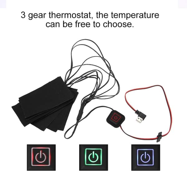 Vintervarmer Metallfiber Vest USB Varmeputer Elektrisk Varme
