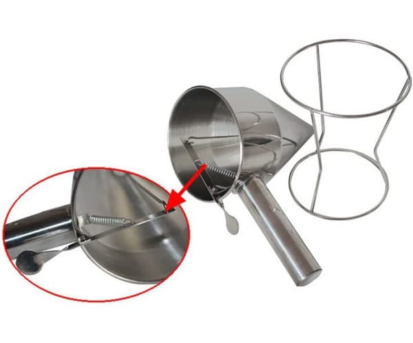 Form til cake pops, dejdispenser til pandekager, tragt i rustfrit stål med hylde