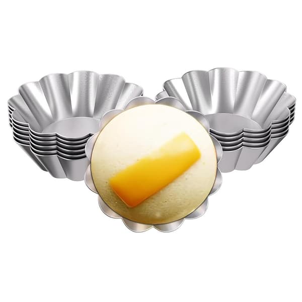 8-delt 4,5-tommer non-stick ottekantet mini bageform i aluminiumslegering til lagkager, tærter og desserter