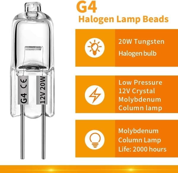 G4 Halogenpærer 20W 12V Varm Hvid - 12-pak [JUN]