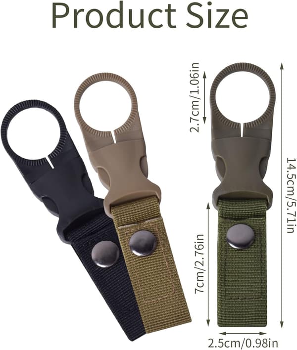 Water Bottle Hanging Strap 6 PCS Hanging Buckle Portable Water Bottle Buckle Hook Nylon Strap Buckle Strap Clip