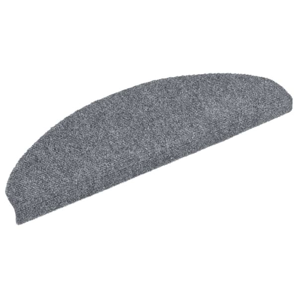 vidaXL Trappmattor självhäftande 15 st 65x21x4 cm ljusgrå halvrunda stora grå gray