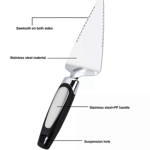 Cake Server Pie Pizza Spatula Shovel Cutter Stainless Steel Dessert Slicer Tool