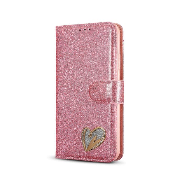 Glitterpudder Kjærlighet Lær Telefondeksel for iPhone 11