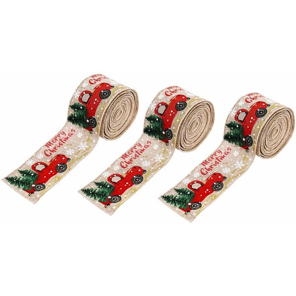 Julgransdekorationer 3-pack, biljulgran, dekorativ, kreativ beige