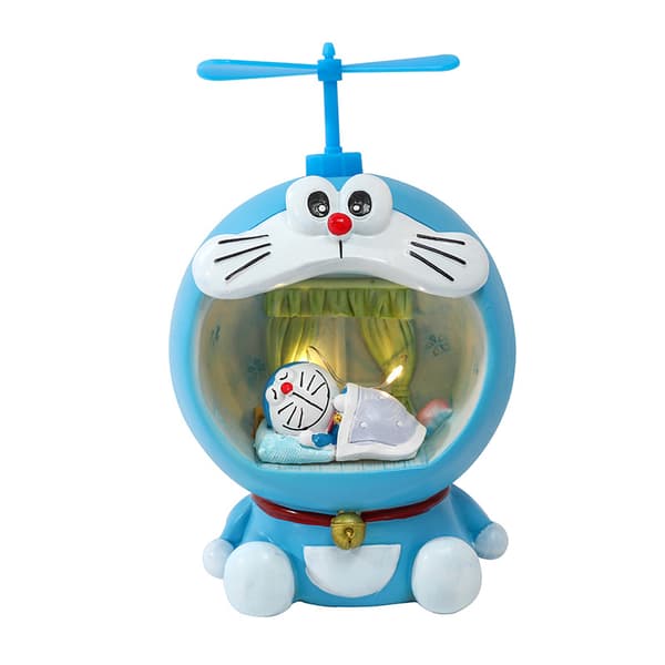 Tegneseriepynt Doraemon rund stjernelys læselampe natlampe[LD]