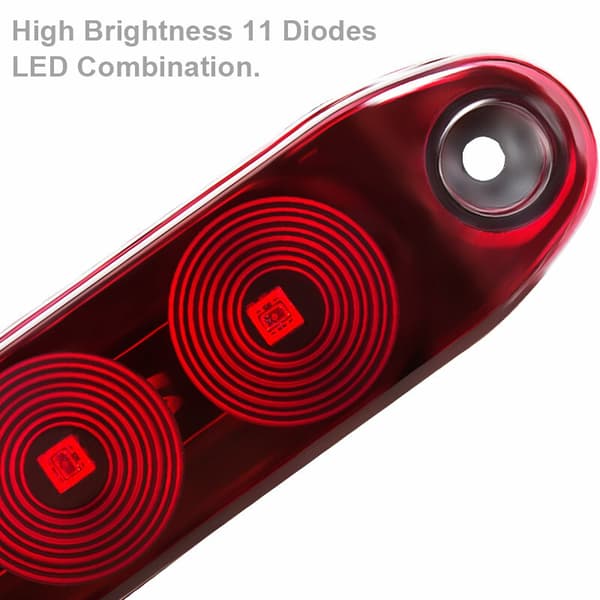 Rød 11-LED bil lastebil sidemarkør blinklys brems baklys stripe lys