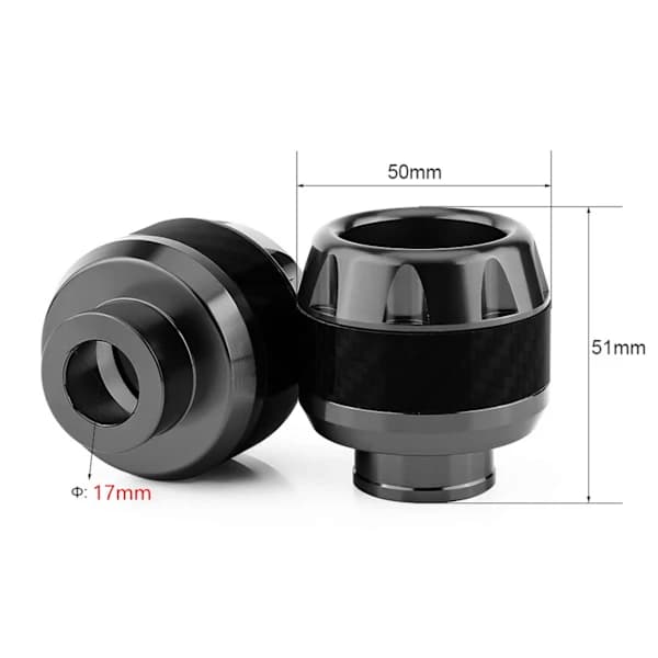 Motorcycle Front Fork Frame Sliders Carbon Fiber CNC Crash Protector for Rider Left and Right Set Black