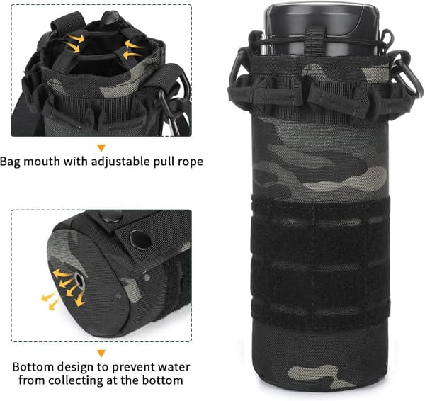 Tactical Molle Water Bottle Pouch, Military Backpack Pockets_OF