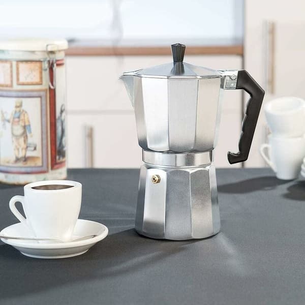 Moka Express Italian Espresso Coffee Maker in Aluminum - Transparent Lid (9 Cups 450 ml)