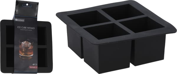 Isterning Stor 4-rums Grå firkant 16x16x6 cm grå gray