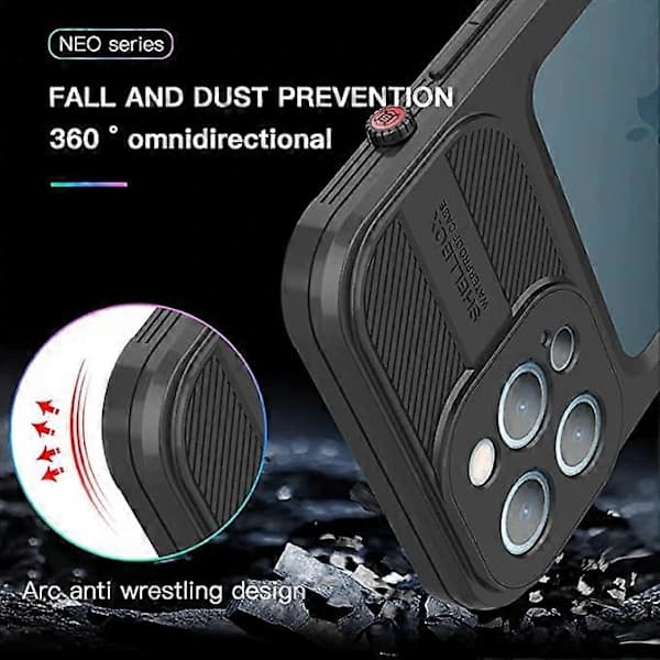 Designed for iPhone 13 Pro Max Case IP68 Waterproof Phone Case Dustproof Shockproof and Screen Protector Underwater Protective Front and Back
