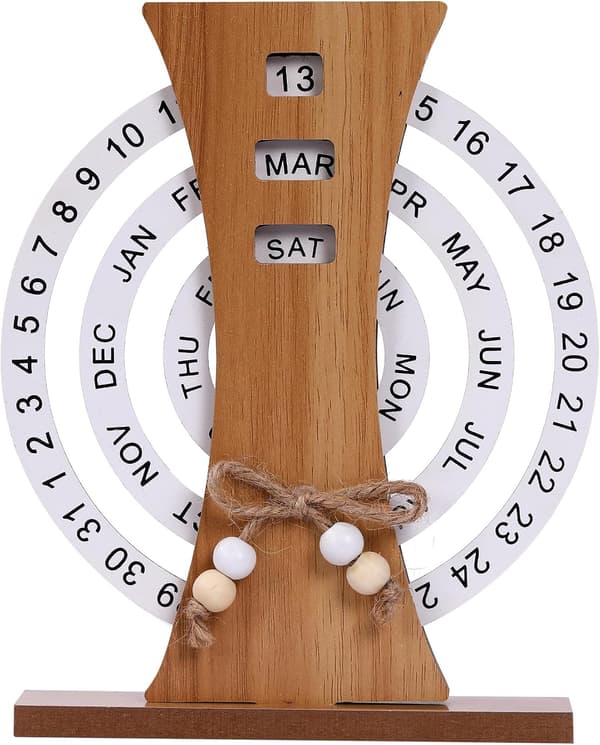Evighedskalender, Træskive Evig Skrivebordskalender, Valentinsdagsgave