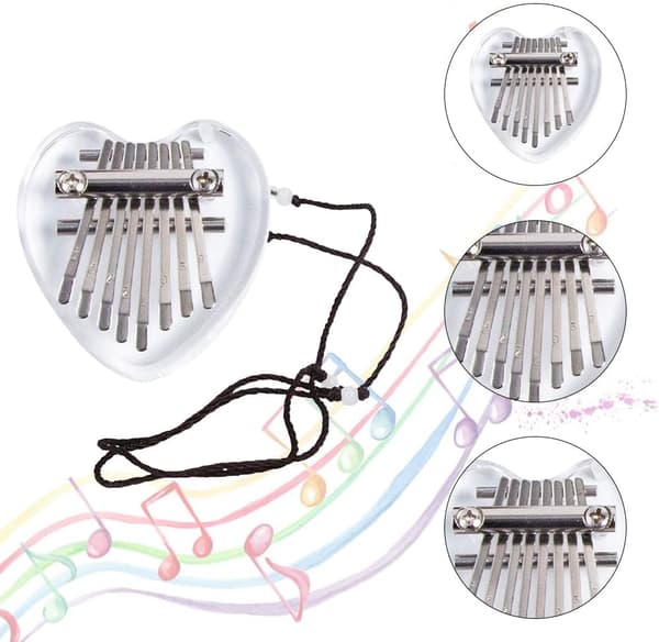 1 stk (klart hjerte) 8-toners Kalimba, Limba, Barneinstrument