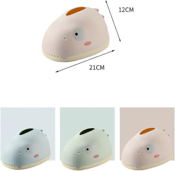 Cartoon Dinosaur Tissue Box, Kawaii Tissue Dispenser Paper Towel Box for Home Office Cargreen-FY-