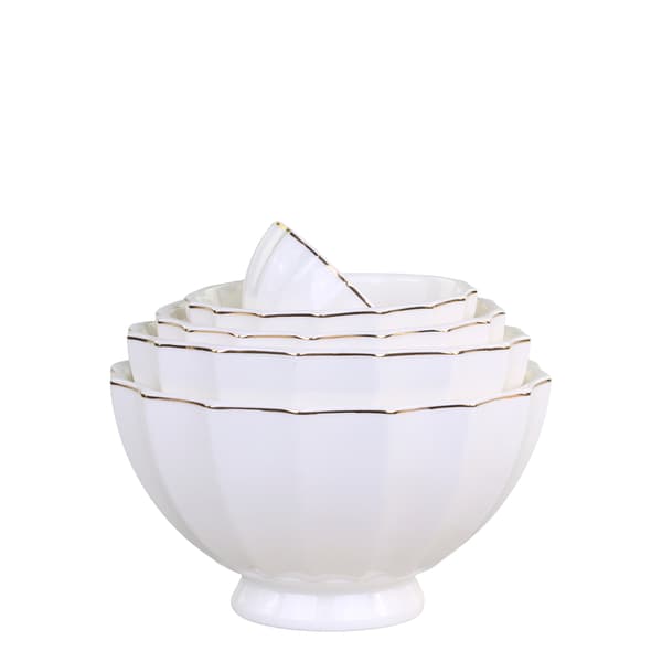 Arés Lattesett hvit med gullkant 5 deler Chic Antique Vit white