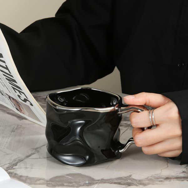 Creative Wrinkled Ceramic Mugs Coffee Cups Tea Mugs Artistic Drinkware Set