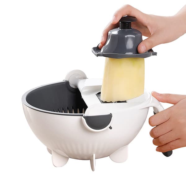 Vegetable Chopper 9-in-1, Multifunctional Vegetable Cutter, Vegetable Slicer, Grater with Drain Basket, Kitchen Mandoline Tool