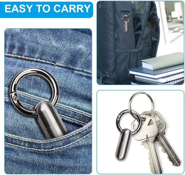 Keychain Pill Holder, Waterproof Mini Pill Box Portable Pill, ZQKLA