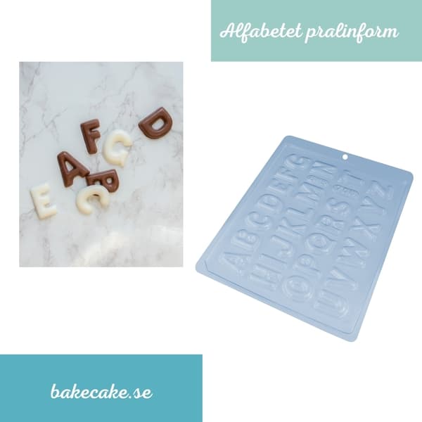 Pralinform Alfabetet Bokstaver 26st Sjokoladeform - BWB 708 Transparent transparent