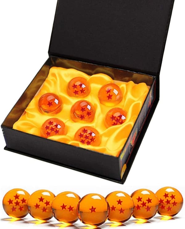 7 stk Dragon Ball-kuler, Dragon Balls 1 til 7 stjerner med gaveeske, samleobjekt for Dragonball Z-gave (diameter 4,3 cm)
