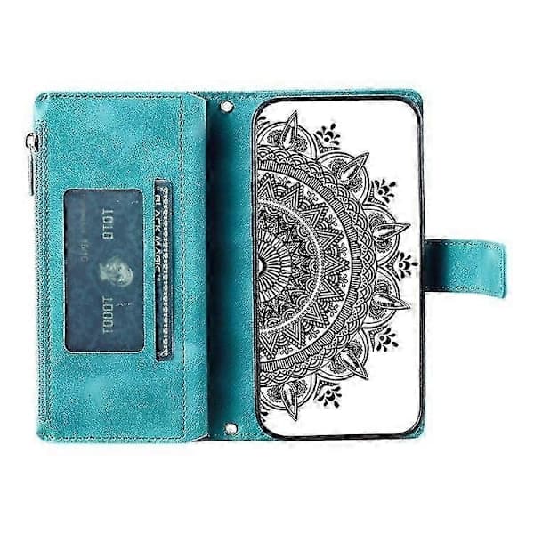 Mandala Blomstermønster PU Læder Pung Etui til Samsung Galaxy S25 Edge
