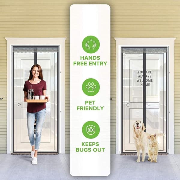 1 pc Magnetic Mosquito Net with Automatic Door Closing, Ultra Fine Mesh, Anti-Fly Insect Net - 100x220cm