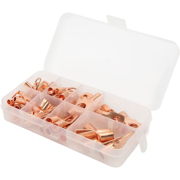 140 pcs Heat Shrink Tubing Kit with Thickened Copper Terminals, Closed Design, Compatible with Electrical Wiring