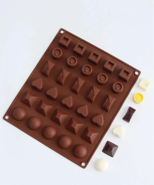 6 forskellige chokoladeforme halvcirkler hjerte silikoneform chokoladeform Brun Brun brown
