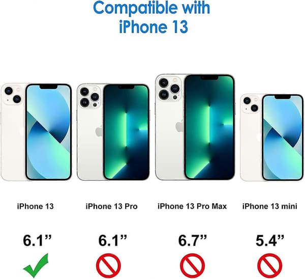 Silikonskal Kompatibelt med iPhone 13 6.1 tum, Silkeslen Fullständigt Kroppsskydd, Mjukt Mikrofiberfoder, Stötsäkert (Svart)