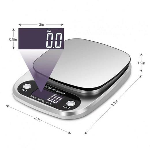 Kjøkkenvekt, digital vekt, multifunksjonell vekt, 10 kg/1 g