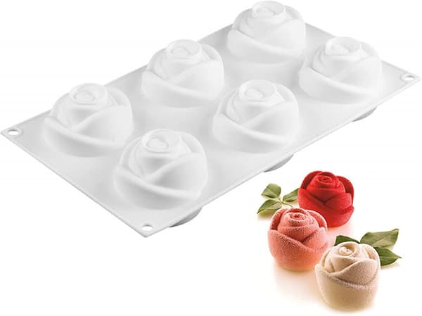6-hullers roseformede silikoneforme Silikoneform til kageform Lysform