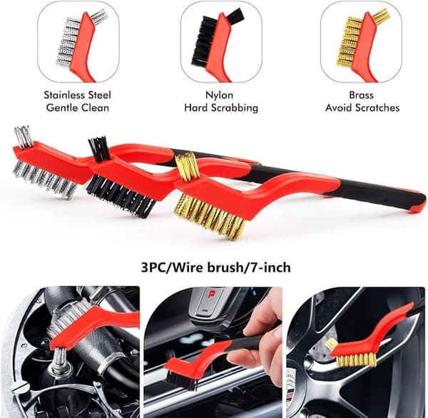 18-piece car cleaning tool kit with car cleaning brush, drill brush