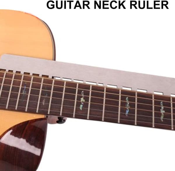 Rak Rakt Kant Noterad Gitarrhals Luthjersverktyg, Rostfritt Stål Gitarrhals Linjal, Stränghöjdsmätare för 25,5\"-25,5\" Gitarrband