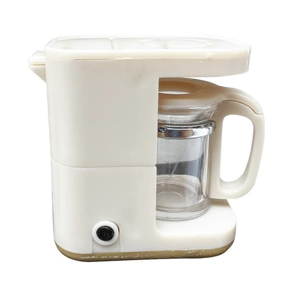 4x1/12 Dockhus Köksapparat Barn Leksaker Presenter Beige Kaffebryggare