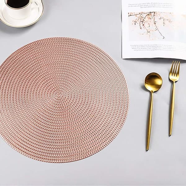 Round Placemats for Dining Table Set of 6 Cut-out Metallic Pl DXGHC[PL]