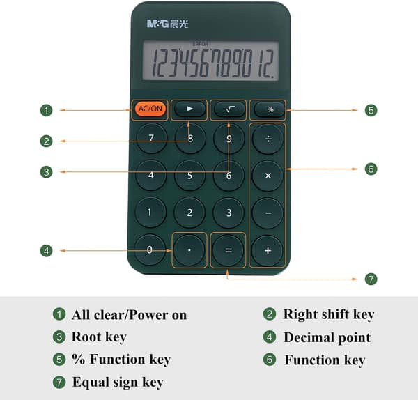 Desktop Calculator 12-Digit Calculator with Large LCD Display and Buttons, Auto Sleep, Portable Cute Calculator