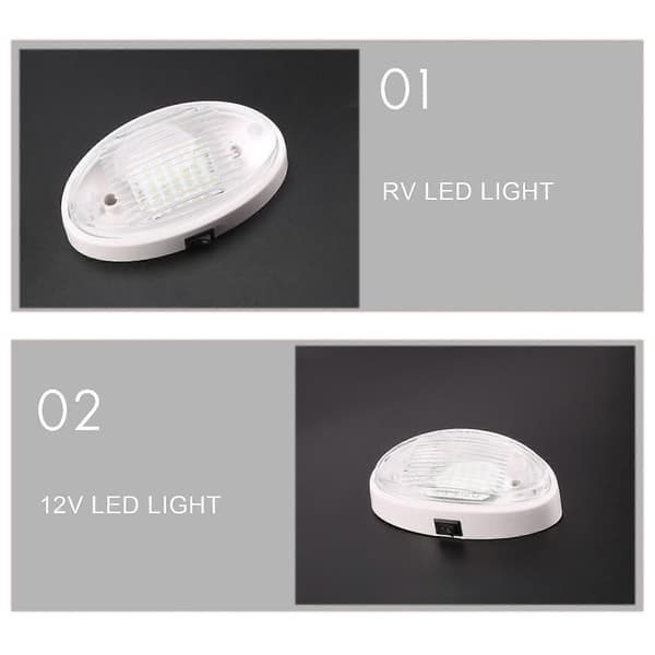12V LED-lampe med bryter for campingvogn, båt, markise, skur, tunnel, bagasjerom - Hvit[JUN]