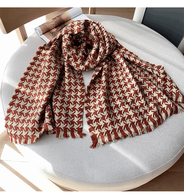 Warm Plaid Scarf Imitation Cashmere Shawl 55*190cm