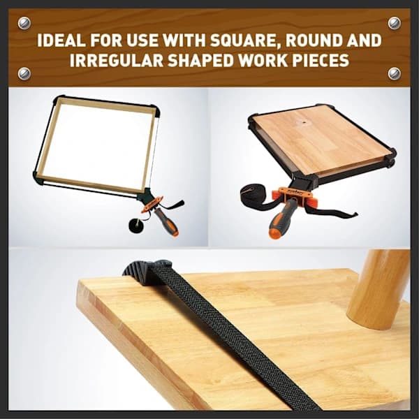 Båndklemme, ramme-klemme for trearbeid, stroppholder for bilderammeklemme